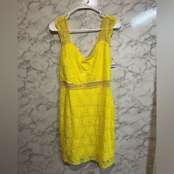 NEW NORDSTROM NSR Yellow Lace Dress Size XL Sleeveless - Picture 1 of 6